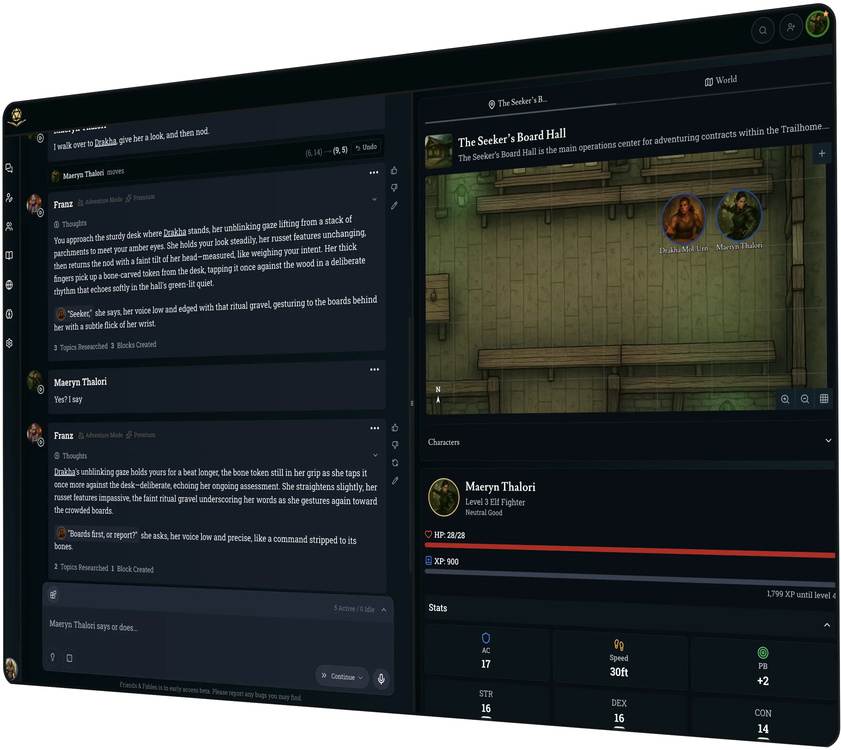 Friends & Fables screenshot — Discord AI game master bot for text-based RPG sessions